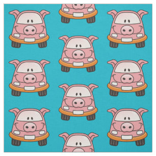 Pig-Cartoon-Muster Stoff