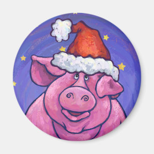 Pig Christmas Magnet
