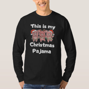 Pig Christmas Pajamas Cute Pigs T-Shirt