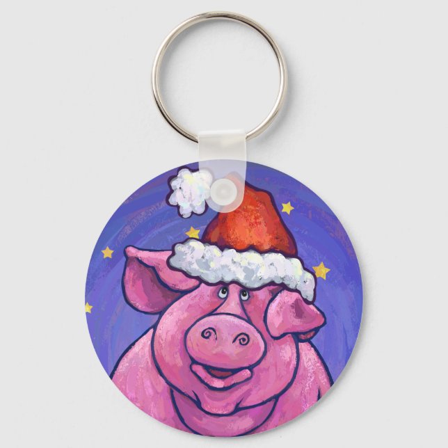 Pig Christmas Schlüsselanhänger (Vorderseite)