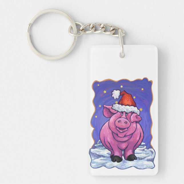 Pig Christmas Schlüsselanhänger (Vorderseite)