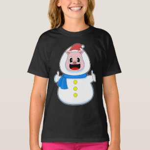 Pig Christmas Snowman T-Shirt