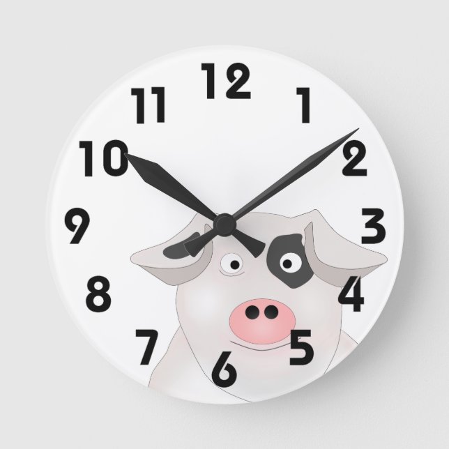 Pig Clock Runde Wanduhr (Vorderseite)
