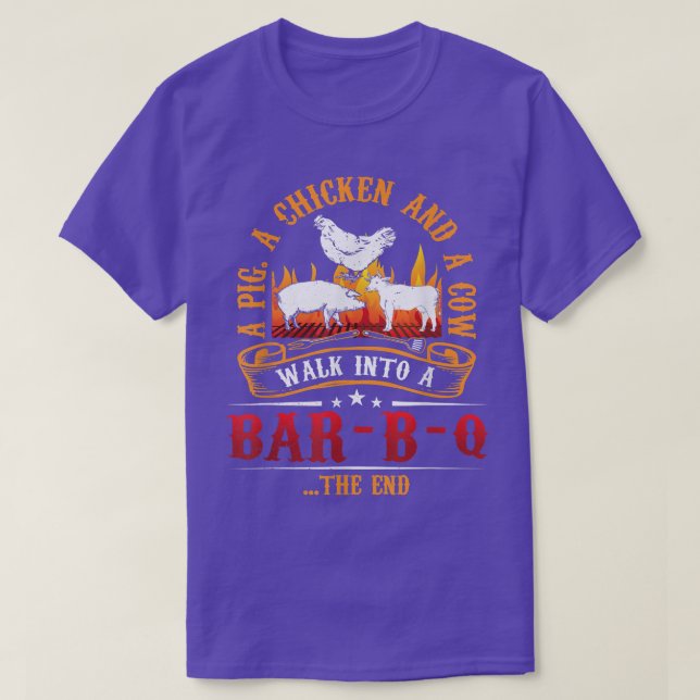 Pig Cow BBQ Meat Lover Grill Friends Fun Chicken  T-Shirt (Design vorne)