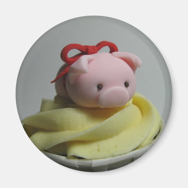 Pig Cupcake Magnet (Vorne)