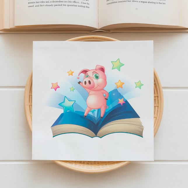 Pig Dancing On A Book Napkins Serviette (Von Creator hochgeladen)
