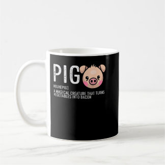Pig Definition Bacon Funny Bacon Lovers Bacon Kaffeetasse