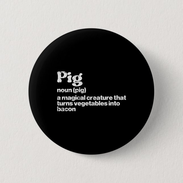 Pig Definition Bycon Funny Grillen Byrbecue Grill  Button (Vorderseite)