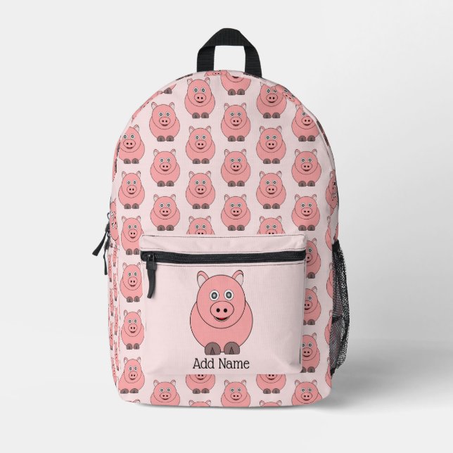 Pig Design Personalisiert Bedruckter Rucksack (Vorderseite)