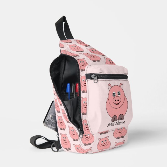 Pig Design Personalisiert Crossbody Bag (Offen)
