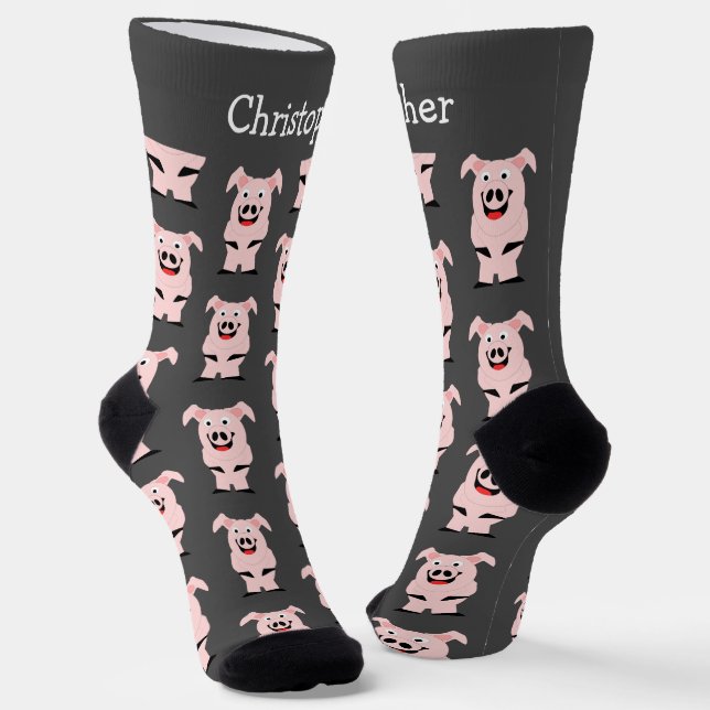 Pig Design Personalisiert Socken (Gewinkelt)