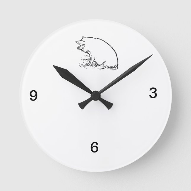 Pig Design Runde Wanduhr (Vorderseite)