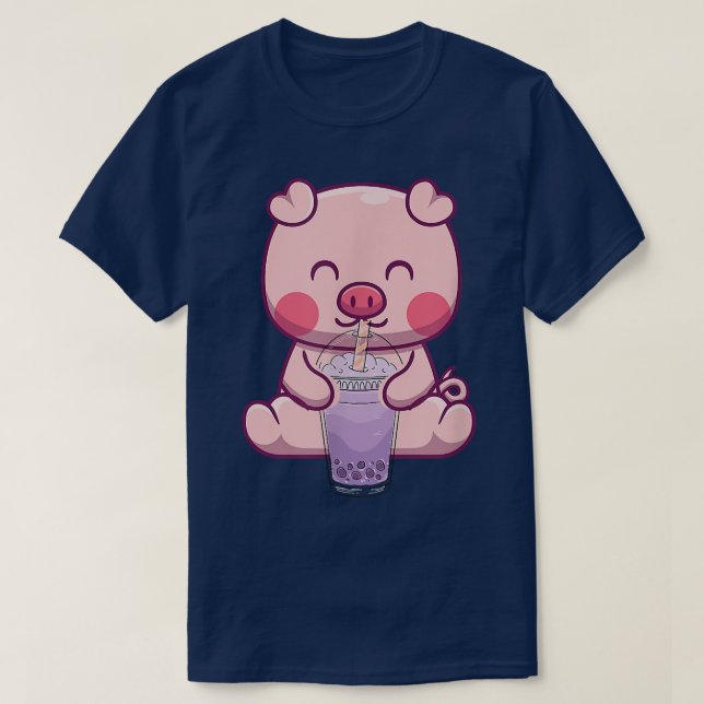 Pig Drink Blase Boba Tee Japanisch (Design vorne)