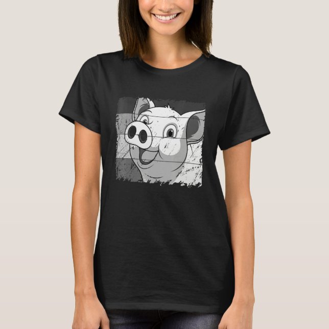 Pig Face, Animal Lover For Men Women, Farming Farm T-Shirt (Vorderseite)