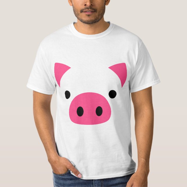 Pig Face Costume Funny Halloween  T-Shirt (Vorderseite)