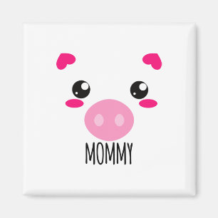 Pig Face Kawaii Halloween Kostüm für Mommy Funny Magnet