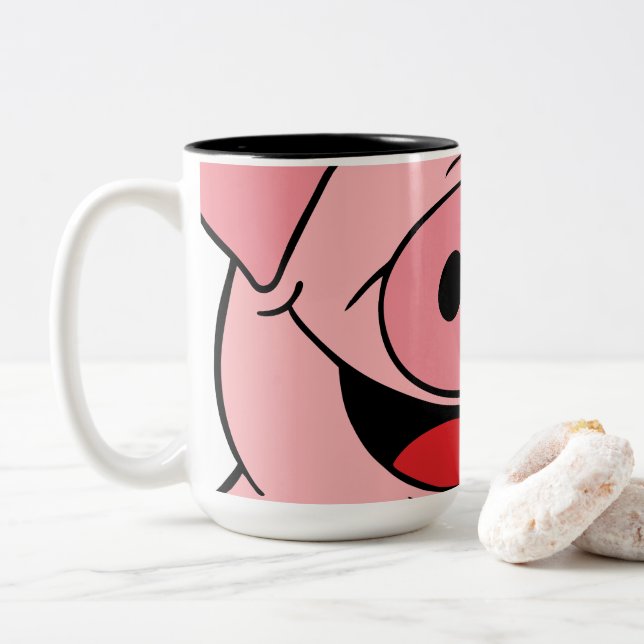 Pig Face Zweifarbige Tasse (Mit Donut)