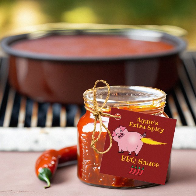 Pig Farting Fire Spicy BBQ Sauce Geschenkanhänger (Von Creator hochgeladen)