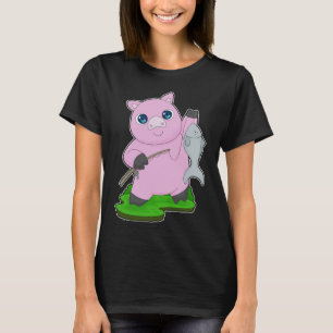 Pig Fisher Angelrute Angeln T-Shirt