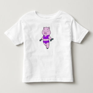 Pig Fitness Dumbell Kleinkind T-shirt