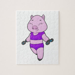 Pig Fitness Dumbell Puzzle