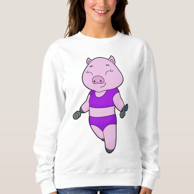 Pig Fitness Dumbell Sweatshirt (Vorderseite)