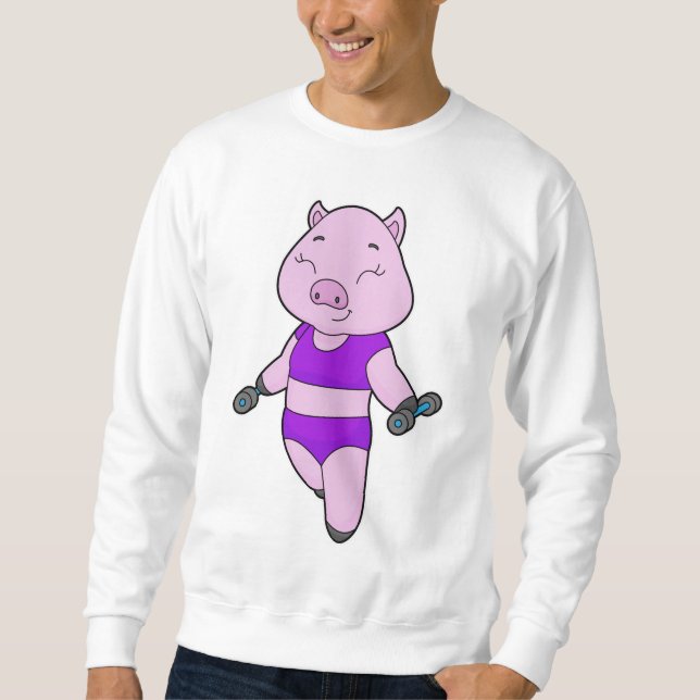 Pig Fitness Dumbell Sweatshirt (Vorderseite)