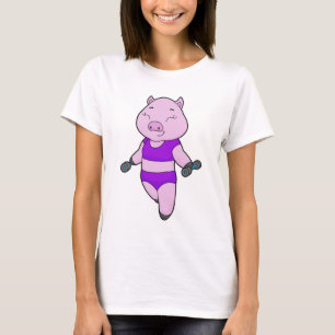 Pig Fitness Dumbell T-Shirt