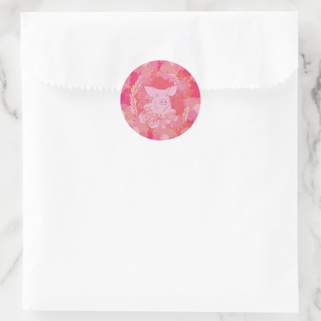 PiG Flower of life Runder Aufkleber (Tasche)