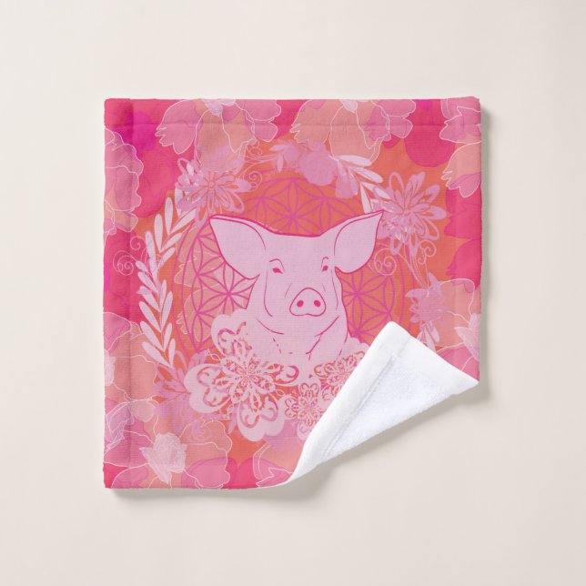 PiG Flower of life Waschlappen (Waschlappen)
