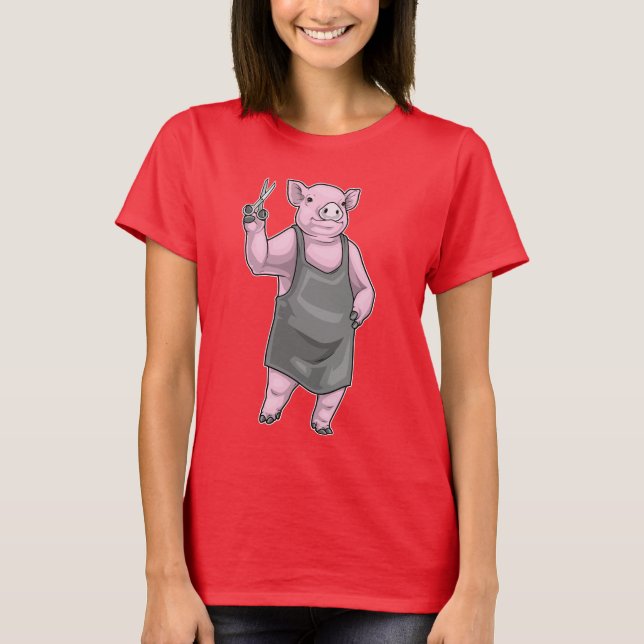 Pig-Friseur-Schere T-Shirt (Vorderseite)
