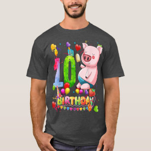 Pig Geburtstagsparty 10 Jahre alter Junge 9. T-Shirt