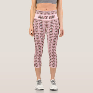 Pig-Gesichtsmuster Capri Leggings