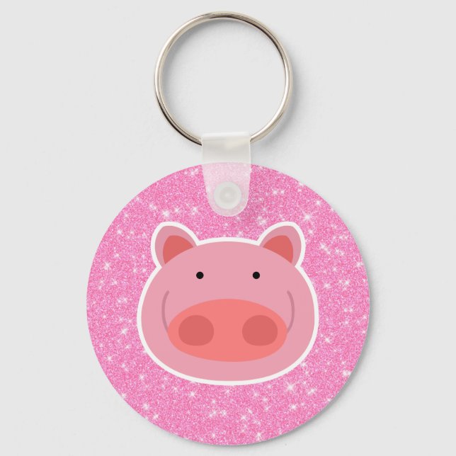 Pig-Glitzer Schlüsselanhänger (Vorderseite)