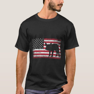 Pig Grillen Bauer Farm 4. Juli Amerikanische Flagg T-Shirt