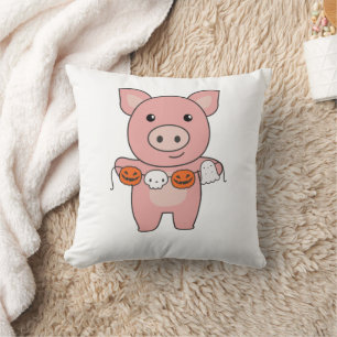 Pig Happy Halloween Pumpkin Bat Kostüm Kissen