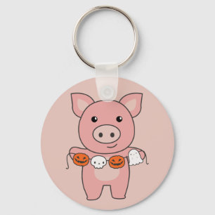 Pig Happy Halloween Pumpkin Bat Kostüm Schlüsselan Schlüsselanhänger