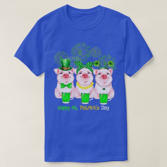 Pig Happy St Patricks Day Family Bauer Lo T-Shirt (Design vorne)