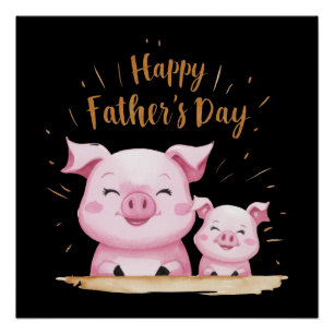 Pig Happy Vatertag Poster