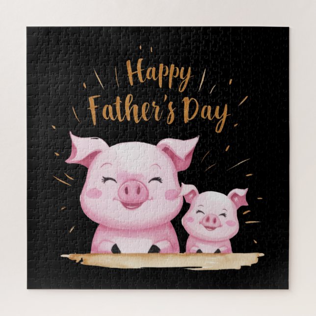 Pig Happy Vatertag Puzzle (Vertikal)