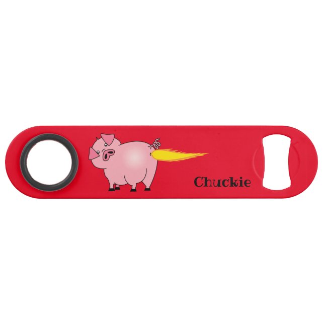 Pig-Hintern-GRILLEN Badass Speed Flaschenöffner (Vorderseite (Horizontal))