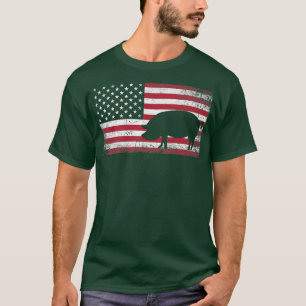 Pig Hog Farm Bauer 4. Juli Shirt American Fla