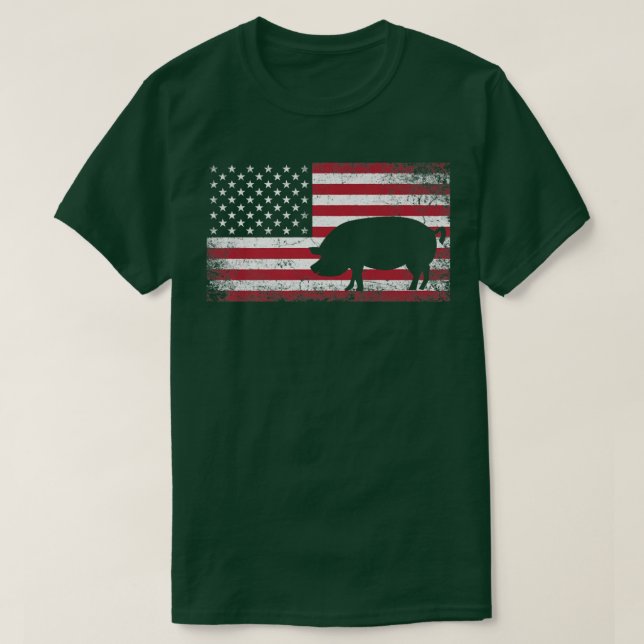 Pig Hog Farm Bauer 4. Juli Shirt American Fla (Design vorne)