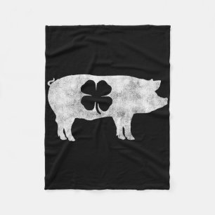 Pig Hog Grillen Meat Gift St. Patrick's Day Kleebl Fleecedecke