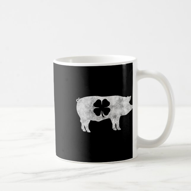 Pig Hog Grillen Meat Gift St. Patrick's Day Kleebl Kaffeetasse (Rechts)