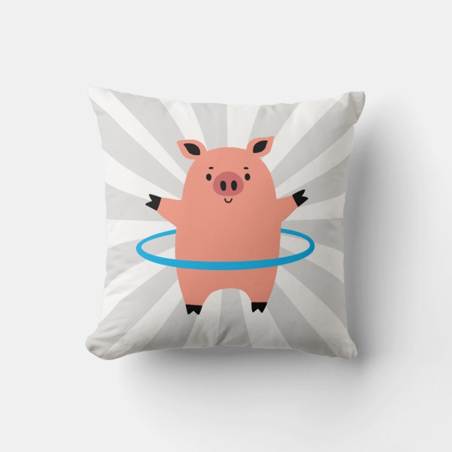 Pig Hula Hoop Kissen (Vorderseite)