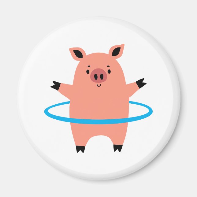 Pig Hula Hoop Magnet (Vorne)