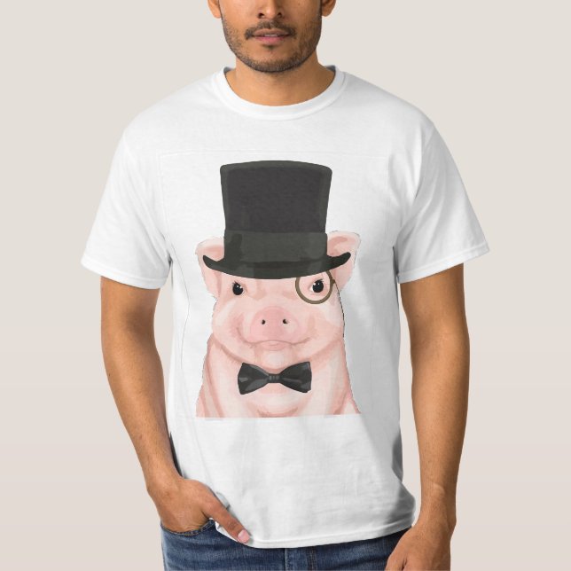 Pig in a top hat, monocle, and bow tie  (Vorderseite)