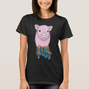 Pig Inline Skaten Roller Skate T-Shirt