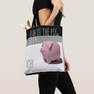 PIg Jahr 2019 Original 3D Computer Art Tote Tasche